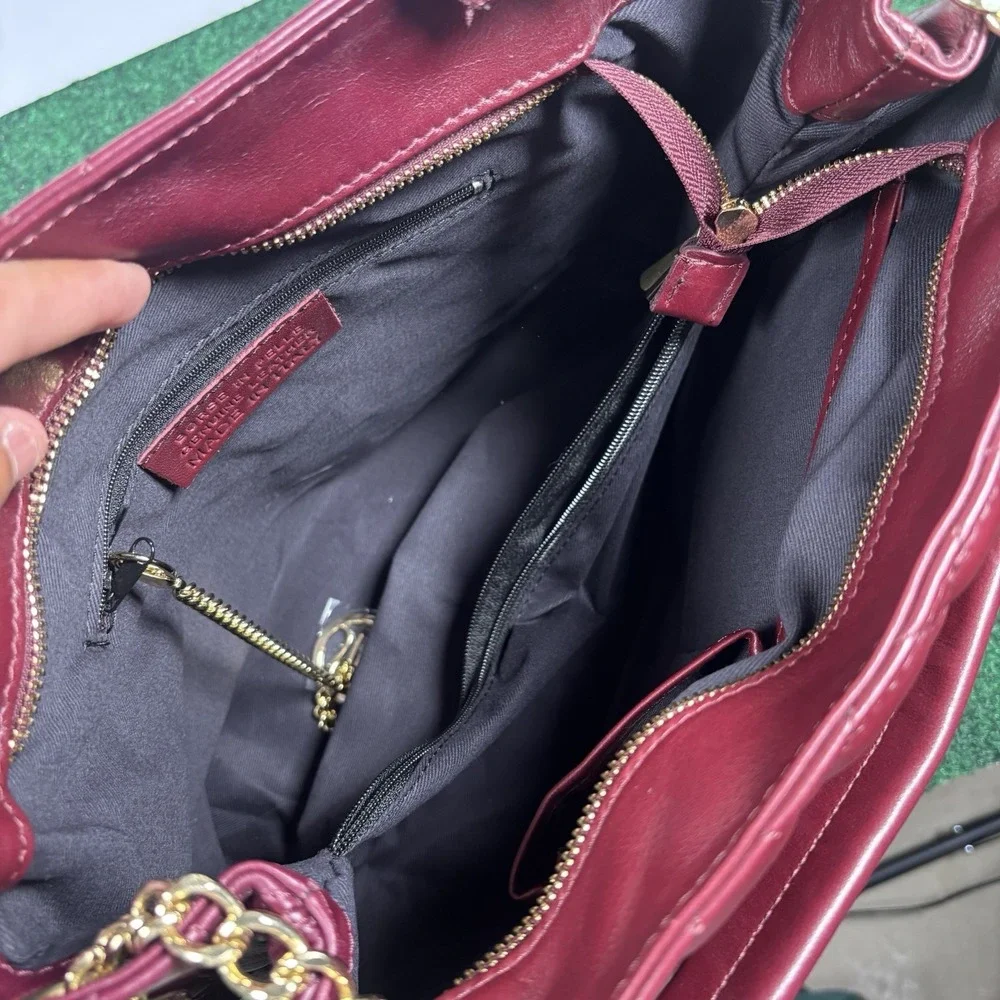 Borse In Pelle Bordeaux Leather Handbag Made In Italy